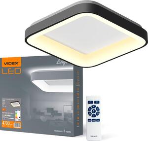 Plafoniera angolare nera con telecomando 72W 7500lm 2700K/6000K 45 cm Videx