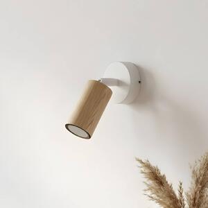 Faretto Nisse Luminex, dimmerabile, Bianco / Opale, Soggiorno / Sala da pranzo, Legno, Applique