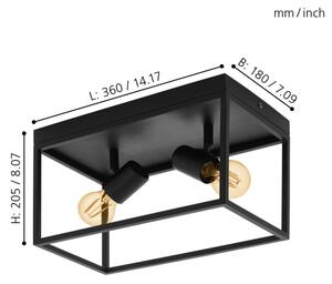 Eglo 98332 - Plafoniera SILENTINA 2xE27/40W/230V