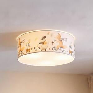 Plafoniera soffitto Kids Print Duolla, Crema / Ambra, Cameretta, Tessuto / Stoffa / Seta, Plafoniera