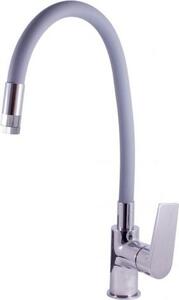 Miscelatore monocomando per lavello con tubo a memoria di forma grigio COLORADO H. 36 cm