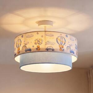 Plafoniera soffitto Boho Duolla, Blu, Cameretta, Tessuto / Stoffa / Seta, Plafoniera