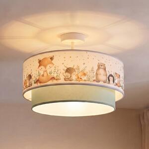 Plafoniera soffitto Boho Duolla, Blu, Cameretta, Tessuto / Stoffa / Seta, Plafoniera