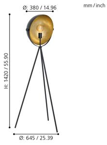 Eglo 98458 - Lampada da terra DARNIUS 1xE27/40W/230V