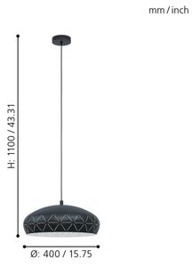 Eglo 98467 - Lampadario a sospensione con filo RAMON 1xE27/28W/230V