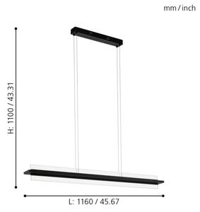 Eglo 98495 - Lampadario LED dimmerabile su corda SPADAFORA LED/15W/230V