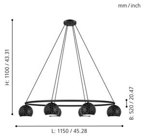 Eglo 98456 - Lampadario a sospensione con filo CANTALLOPS 6xE14/40W/230V
