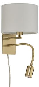 Applique da parete Lindby, Florens, Dorato / Ottone, Soggiorno, Tessuto / Tessile, Moderno
