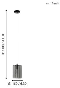 Eglo 98585 - Lampadario a sospensione con filo CADAQUES 1xE27/40W/230V