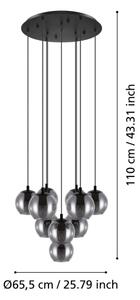 Eglo 98654 - Lampadario a cavo ARISCANI 10xE27/40W/230V nero/cromo lucido