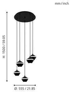 Eglo 98683 - Lampadario LED a sospensione con filo PERPIGO 5xGU10/5W/230V