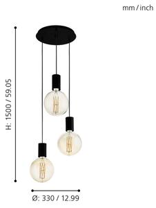 Eglo 98663 - Lampadario a sospensione con filo POZUETA 3xE27/40W/230V