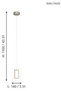 Eglo 98678 - Lampadario LED a cavo ENALURI LED/5,4W/230V