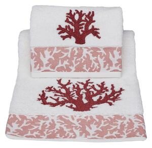 Set asciugamano bagno Vingi Ricami Coralli viso e ospite