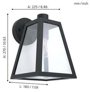 Eglo 98719 - Applique da esterno MIRANDOLA 1xE27/60W/230V IP44