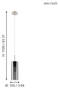 Eglo 98694 - Lampadario a sospensione con filo SELVINO 1xE27/15W/230V