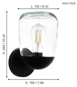 Eglo 98701 - Applique da esterno DONATORI 1xE27/60W/230V IP44
