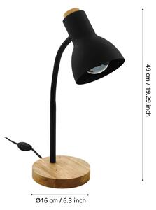 Eglo 98831 - Lampada da tavolo VERADAL 1xE27/40W/230V nero