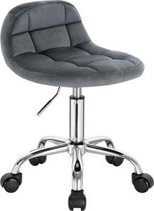 Sedia da ufficio regolabile con rotelle, grigio scuro, 43-55 cm, in velluto