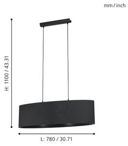 Eglo 99044 - Lampadario a sospensione con filo MASERLO 2xE27/40W/230V