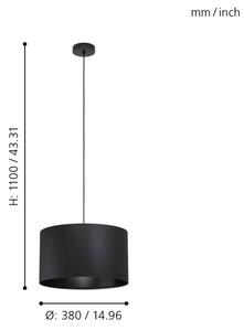 Eglo 99042 - Lampadario a sospensione con filo MASERLO 1xE27/40W/230V