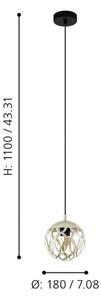 Eglo 99071 - Lampadario a sospensione con filo MIRTAZZA 1xE27/60W/230V