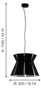 Eglo 99081 - Lampadario a sospensione con filo VALECROSIA 1xE27/40W/230V