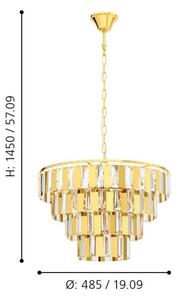 Eglo 99097 - Lampadario a sospensione con catena ERSEKA 7xE14/40W/230V