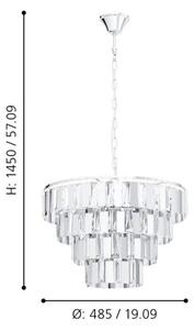 Eglo 99094 - Lampadario a sospensione con catena ERSEKA 7xE14/40W/230V