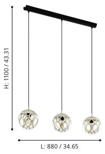 Eglo 99072 - Lampadario a sospensione con filo MIRTAZZA 3xE27/60W/230V