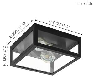 Eglo 99122 - Plafoniera da bagno AMEZOLA 2xE27/40W/230V