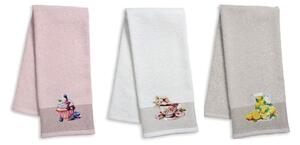 Strofinacci cucina 3 pezzi in cotone Vingi Ricami Fantasy