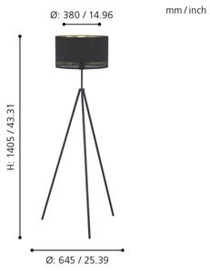 Eglo 99279 - Lampada da terra ESTEPERRA 1xE27/40W/230V
