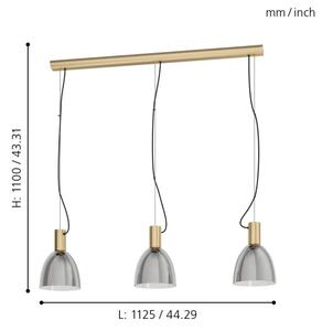 Eglo 99314 - Lampadario a sospensione con filo LEBALIO 3xE27/40W/230V