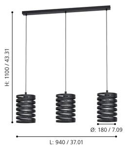 Eglo 99347 - Lampadario a sospensione con filo CREMELLA 3xE27/40W/230V