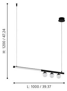 Eglo 99376 - Lampadario a sospensione con cavo PHIANEROS LED/22W/230V