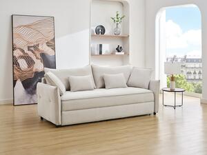 Divano letto 3 posti con seduta memory foam in Tessuto Beige - SITALA