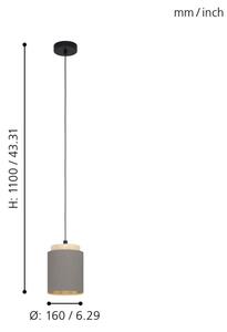 Eglo 99445 - Lampadrio a sospensione con filo ALBARIZA 1xE27/40W/230V