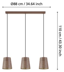 Eglo 99438 - Lampadario su corda SEGEZIA 3xE27/40W/230V