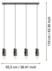Eglo 99532 - Lampadario a sospensione con cavo LOBATIA 4xE27/40W/230V