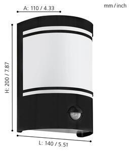 Eglo 99566 - Applique da esterno con sensore CERNO 1xE27/40W/230V IP44