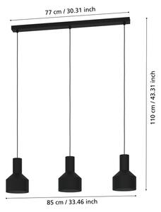 Eglo 99552 - Lampadario su corda CASIBARE 3xE27/40W/230V