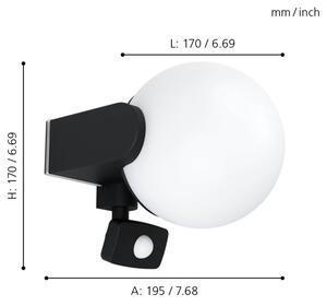 Eglo 99573 - Applique da esterno con sensore RUBIO 1xE27/15W/230V IP44