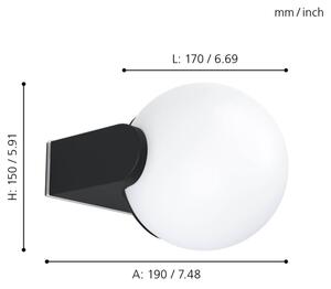 Eglo 99572 - Applique da esterno RUBIO 1xE27/15W/230V IP44