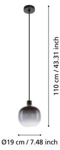 Eglo 99616 - Lampadario a sospensione con filo OILELLA 1xE27/40W/230V grigio