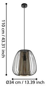 Eglo 99661 - Lampadario su corda CURASAO 1xE27/40W/230V