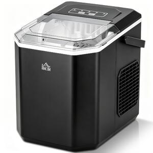 HOMCOM Macchina del Ghiaccio Autopulente da 9 Cubetti in 6-13 Minuti, in PP e Rame, 22.2x29.4x29 cm, Nera|Aosom