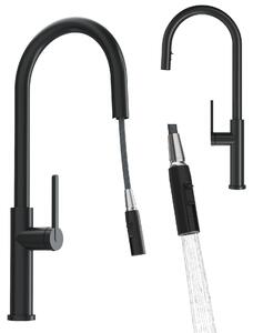 Granitan - Miscelatore cucina - Rubinetto cucina altezza 53 cm - Miscelatore lavello nero - PRATI