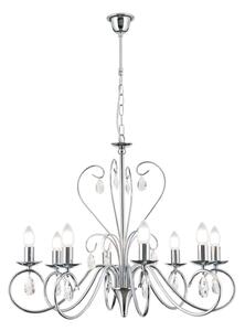 Orion LU 1658/8 - Lampadario di cristallo a sospensione con catena ALESSIA 8xE14/40W/230V cromo lucido
