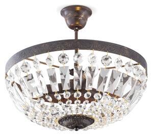 Orion DL 7-487/3-Lampadario di cristallo a sospensione con supporto rigido ARILA 3xE14/40W/230V diametro 40 cm marrone/patina